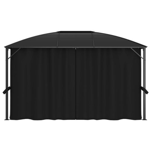Gazebo with Curtains 400x300x265 cm Anthracite