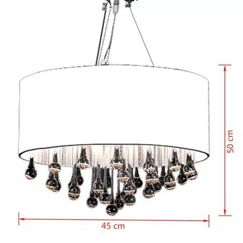 Chandelier with 85 Crystals – White