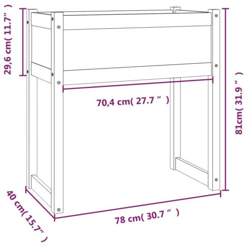 Planter 78x40x81 cm Solid Wood Pine
