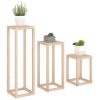 3 Piece Plant Stand Set Solid Wood Pine
