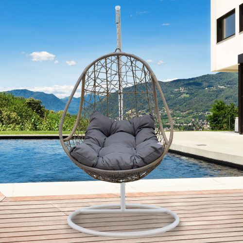 Arcadia Furniture Rocking Egg Chair – Oatmeal and Grey