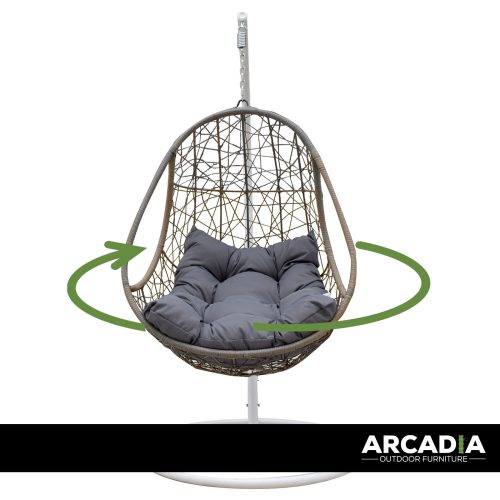 Arcadia Furniture Rocking Egg Chair – Oatmeal and Grey