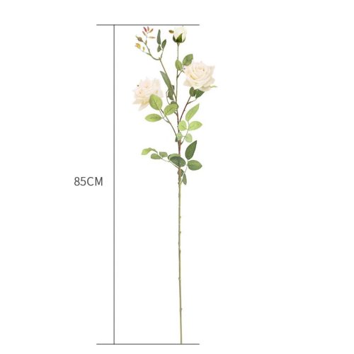 12pcs Artificial Silk Flower Fake Rose Bouquet Table Decor – White