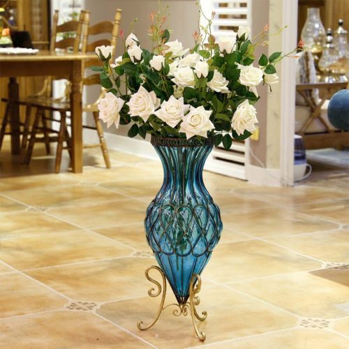 12pcs Artificial Silk Flower Fake Rose Bouquet Table Decor – White