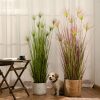 Purple-Red Artificial Indoor Potted Papyrus Plant Tree Fake Simulation Decorative