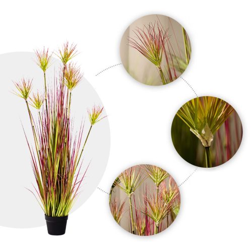 Purple-Red Artificial Indoor Potted Papyrus Plant Tree Fake Simulation Decorative