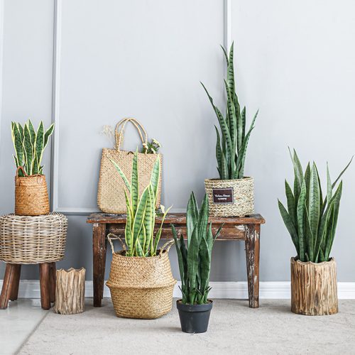 Artificial Indoor Snake Sansevieria Plant Fake Decoration Tree Flower Pot