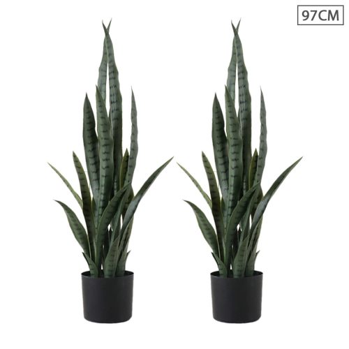 Artificial Indoor Snake Sansevieria Plant Fake Decoration Tree Flower Pot