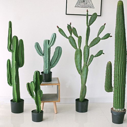 70cm Green Artificial Indoor Cactus Tree Fake Plant Simulation Decorative 5 Heads – 2