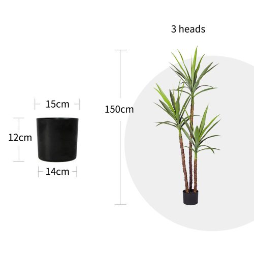 Artificial Natural Green Dracaena Yucca Tree Fake Tropical Indoor Plant Home Office Decor
