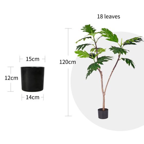 Artificial Natural Green Split-Leaf Philodendron Tree Fake Tropical Indoor Plant Home Office Decor