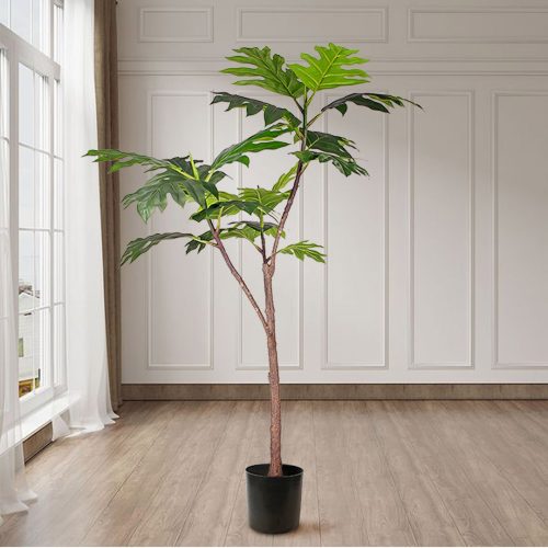 Artificial Natural Green Split-Leaf Philodendron Tree Fake Tropical Indoor Plant Home Office Decor