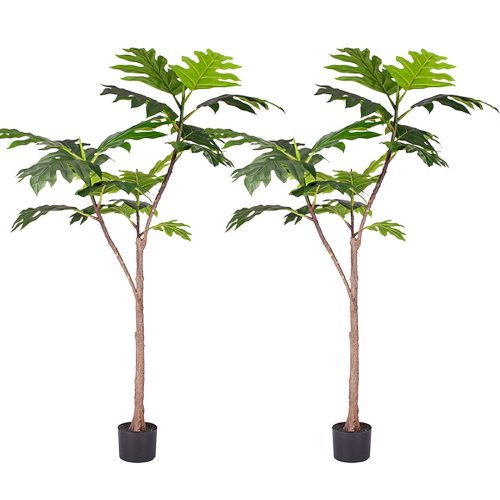 Artificial Natural Green Split-Leaf Philodendron Tree Fake Tropical Indoor Plant Home Office Decor