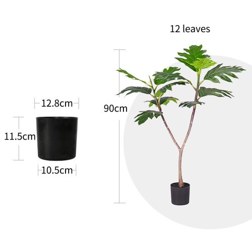 Artificial Natural Green Split-Leaf Philodendron Tree Fake Tropical Indoor Plant Home Office Decor