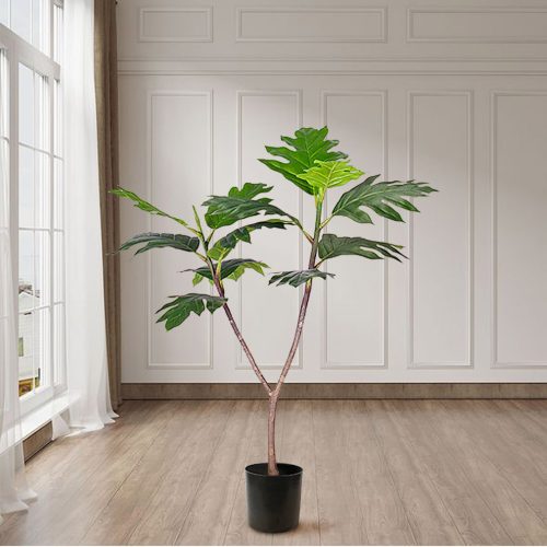 Artificial Natural Green Split-Leaf Philodendron Tree Fake Tropical Indoor Plant Home Office Decor