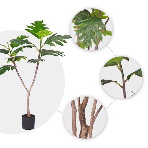 Artificial Natural Green Split-Leaf Philodendron Tree Fake Tropical Indoor Plant Home Office Decor