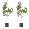 Artificial Natural Green Schefflera Dwarf Umbrella Tree Fake Tropical Indoor Plant Home Office Decor