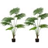 Artificial Natural Green Fan Palm Tree Fake Tropical Indoor Plant Home Office Decor