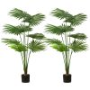 Artificial Natural Green Fan Palm Tree Fake Tropical Indoor Plant Home Office Decor