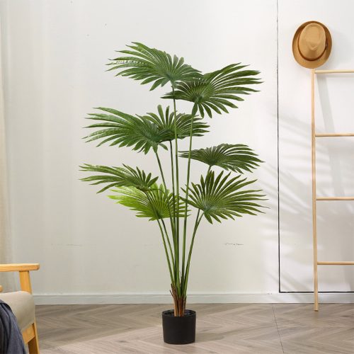 Artificial Natural Green Fan Palm Tree Fake Tropical Indoor Plant Home Office Decor