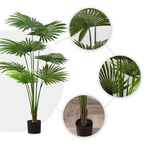 Artificial Natural Green Fan Palm Tree Fake Tropical Indoor Plant Home Office Decor