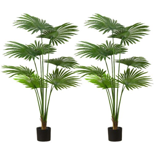 Artificial Natural Green Fan Palm Tree Fake Tropical Indoor Plant Home Office Decor