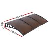 Window Door Awning Door Canopy Outdoor Patio Sun Shield DIY – 1.5×3 m, Brown and Black