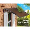 Window Door Awning Door Canopy Outdoor Patio Sun Shield DIY – 1.5×3 m, Brown and Black