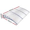 Window Door Awning Door Canopy Outdoor Patio Sun Shield DIY – 1.5×3 m, Clear and Grey