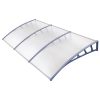 Window Door Awning Door Canopy Outdoor Patio Sun Shield DIY – 1.5×3 m, Clear and Grey