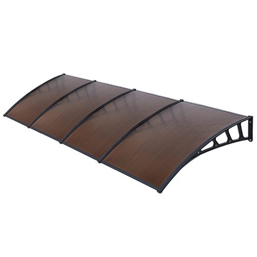 Window Door Awning Door Canopy Outdoor Patio Sun Shield DIY – 1.5×4 m, Brown and Black