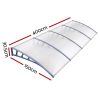 Window Door Awning Door Canopy Outdoor Patio Sun Shield DIY – 1.5×4 m, Clear and Grey