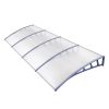 Window Door Awning Door Canopy Outdoor Patio Sun Shield DIY – 1.5×4 m, Clear and Grey
