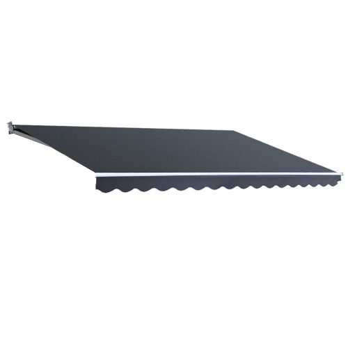 Folding Arm Awning Outdoor Awning Retractable Sunshade – 5×3 m, Grey
