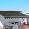 Folding Arm Awning Outdoor Awning Retractable Sunshade – 5×3 m, Grey