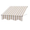Window Door Awning 1mx1m Beige White Polyester Fabric Aluminum Frame