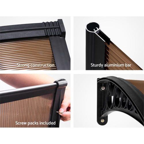 DIY Window Door Awning Cover – 1×1 m, Brown