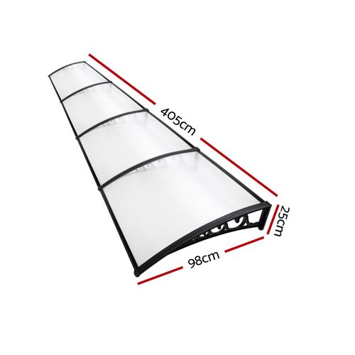 DIY Window Door Awning Cover – 1×4 m, Transparent
