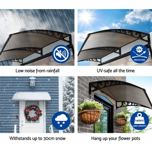 DIY Window Door Awning Cover – 1×6 m, Brown