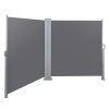 Retractable Side Awning Garden Patio Shade Screen Panel Grey – 2×6 m