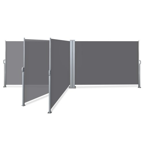 Retractable Side Awning Garden Patio Shade Screen Panel Grey – 2×6 m