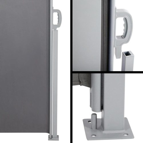 Retractable Side Awning Garden Patio Shade Screen Panel Grey – 2×6 m