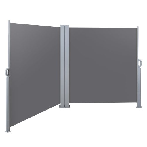 Retractable Side Awning Garden Patio Shade Screen Panel Grey – 2×6 m