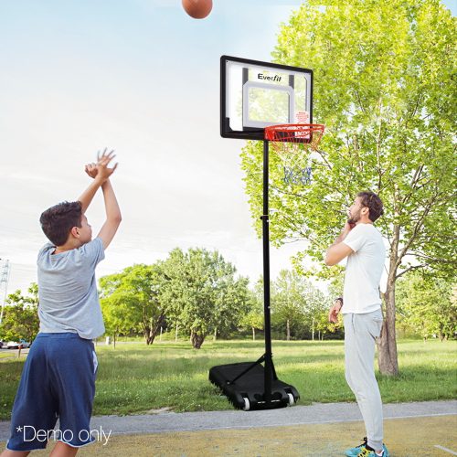 2.1M Basketball Hoop Stand System Adjustable Portable Pro Kids Clear