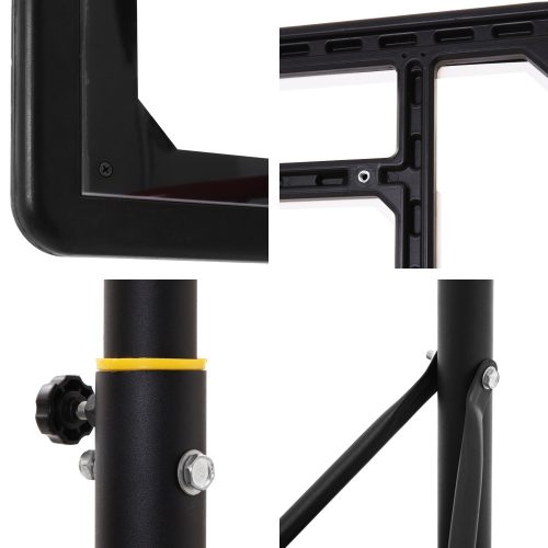 2.1M Basketball Hoop Stand System Adjustable Portable Pro Kids Clear