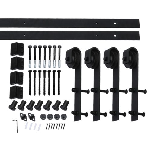 Antique Classic Style Barn Door Hardware Track Roller Kit – 2.44 M, Double Sliding
