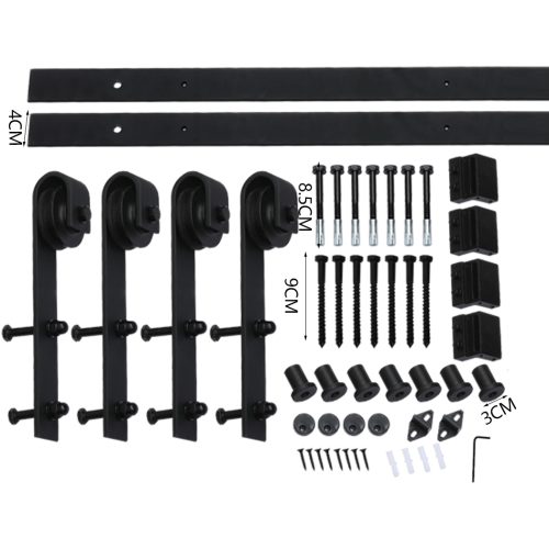 Antique Classic Style Barn Door Hardware Track Roller Kit – 2.44 M, Double Sliding