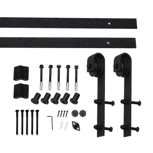 Antique Classic Style Barn Door Hardware Track Roller Kit – 2 M, Single Sliding