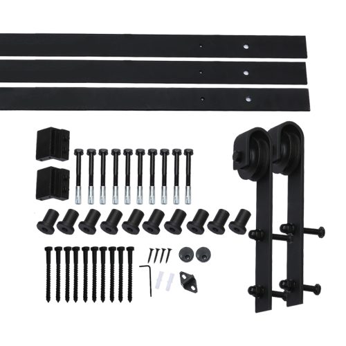 Antique Classic Style Barn Door Hardware Track Roller Kit – 4 M, Single Sliding