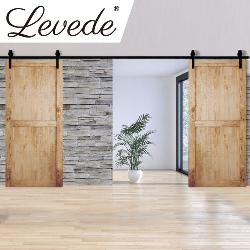 Antique Classic Style Barn Door Hardware Track Roller Kit – 4 M, Double Sliding